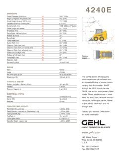 gehl 4240e skid steer specs|gehl 4240 parts manual.